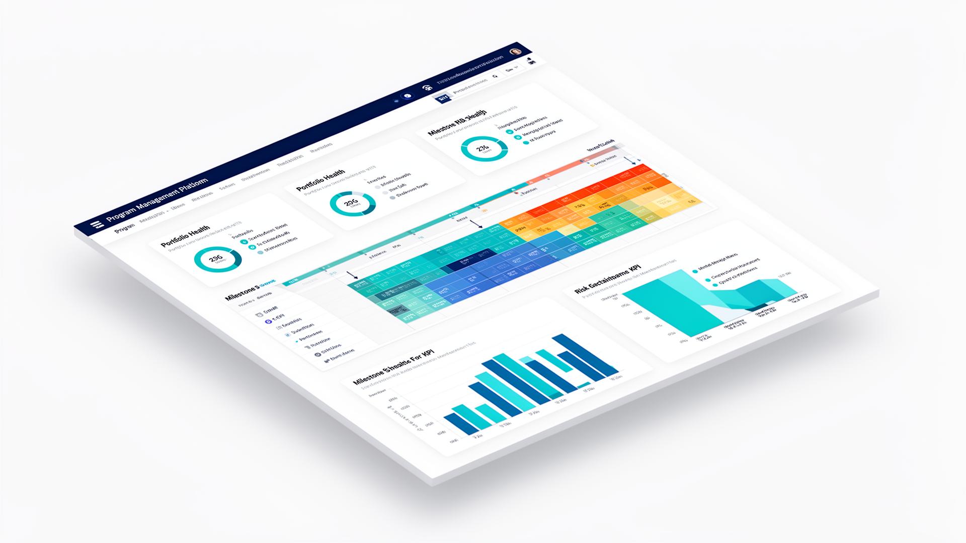 ProgramOS executive dashboard showing portfolio health, milestones, and risk metrics